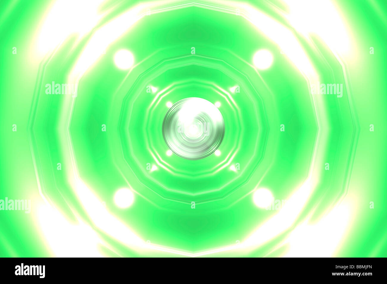 Blase vor grünem Hintergrund (Digital Composite) Stockfoto