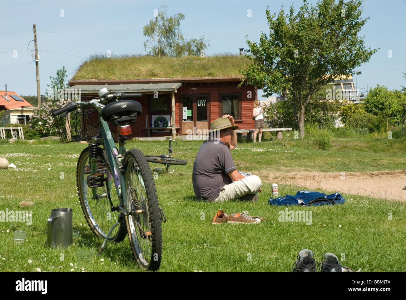 Eco Häuser Eco-Gehäuse Findhorn Park Findhorn Foundation Schottland Stockfoto