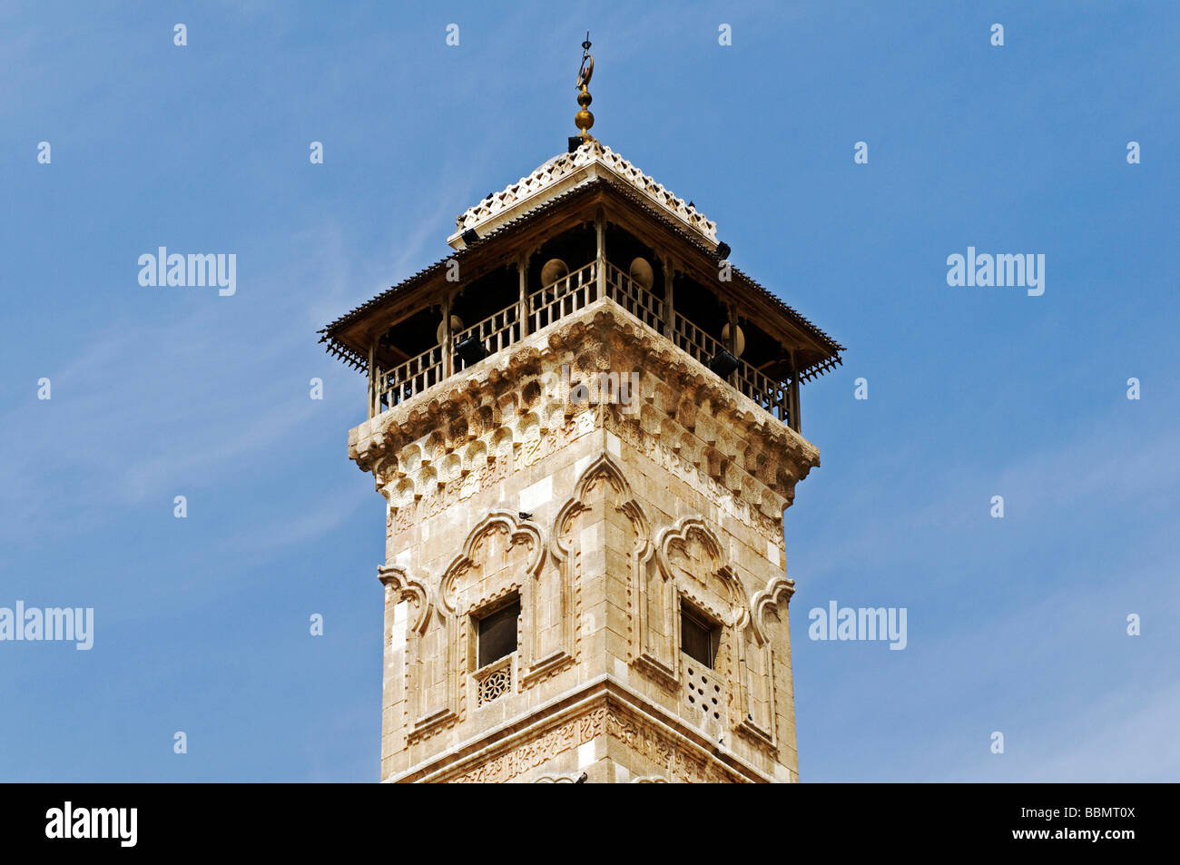 Minarett der Umayyaden-Moschee in der Altstadt von Aleppo, Syrien, Naher Osten, Asien Stockfoto