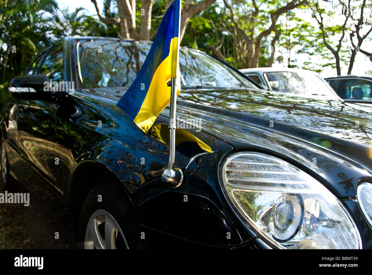 einen ukrainischen diplomatischen Mietwagen in Kuba Stockfoto