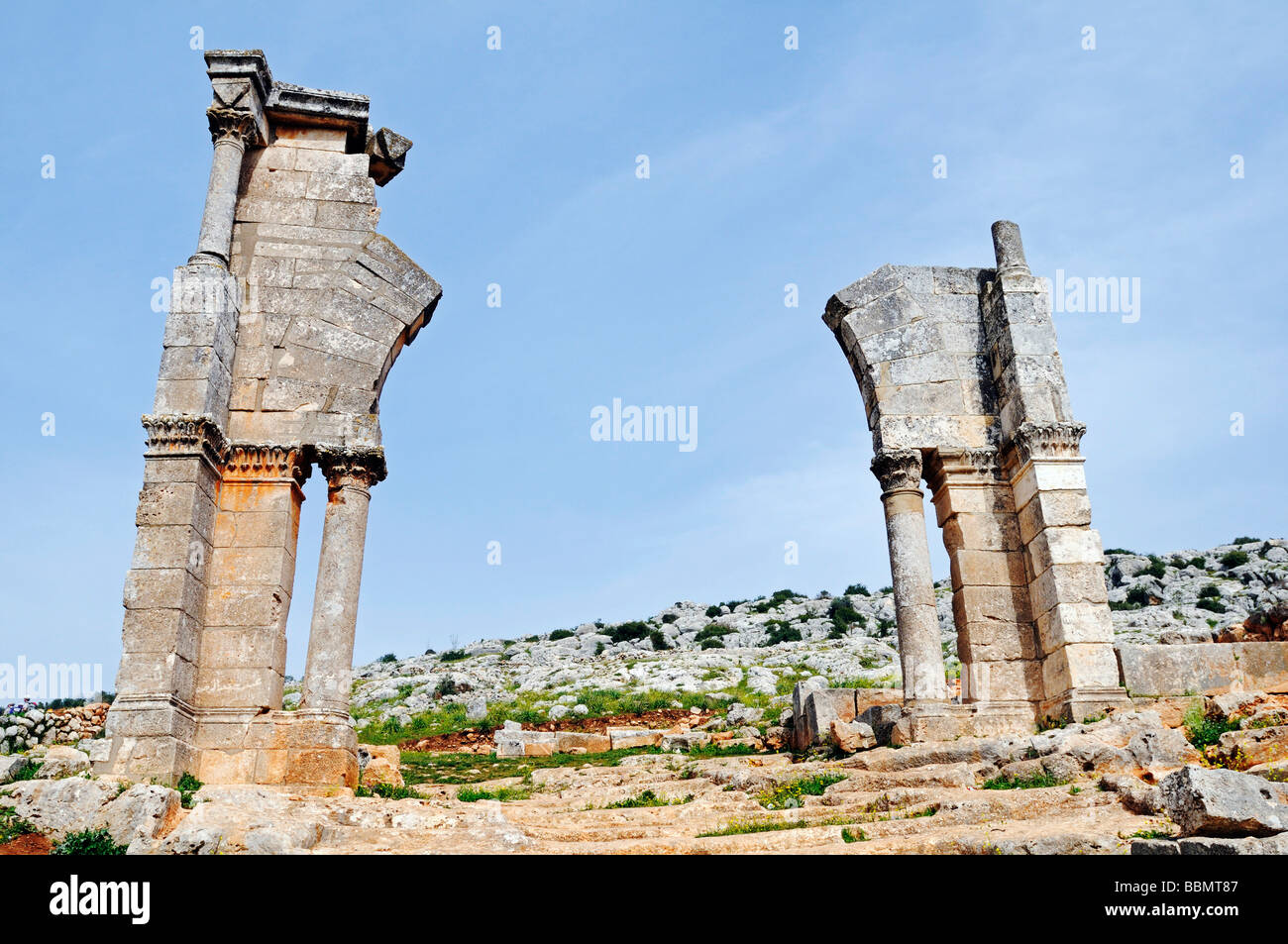 Portal bei Simeon Kloster Quala'at Samaan, Dead Cities, Syrien, Asien Stockfoto