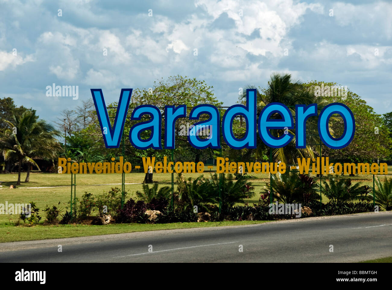 Zeichen der Varadero in Kuba Stockfoto