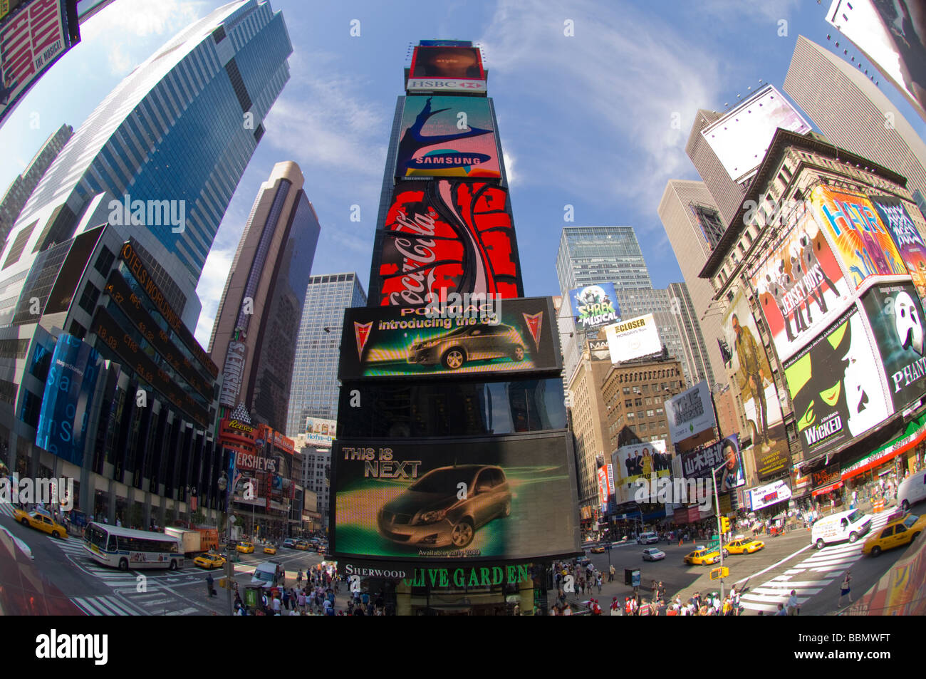 Pontiac ein General Motors-Marke wirbt für seine neuen G3-Auto auf einer Plakatwand am Times Square Stockfoto