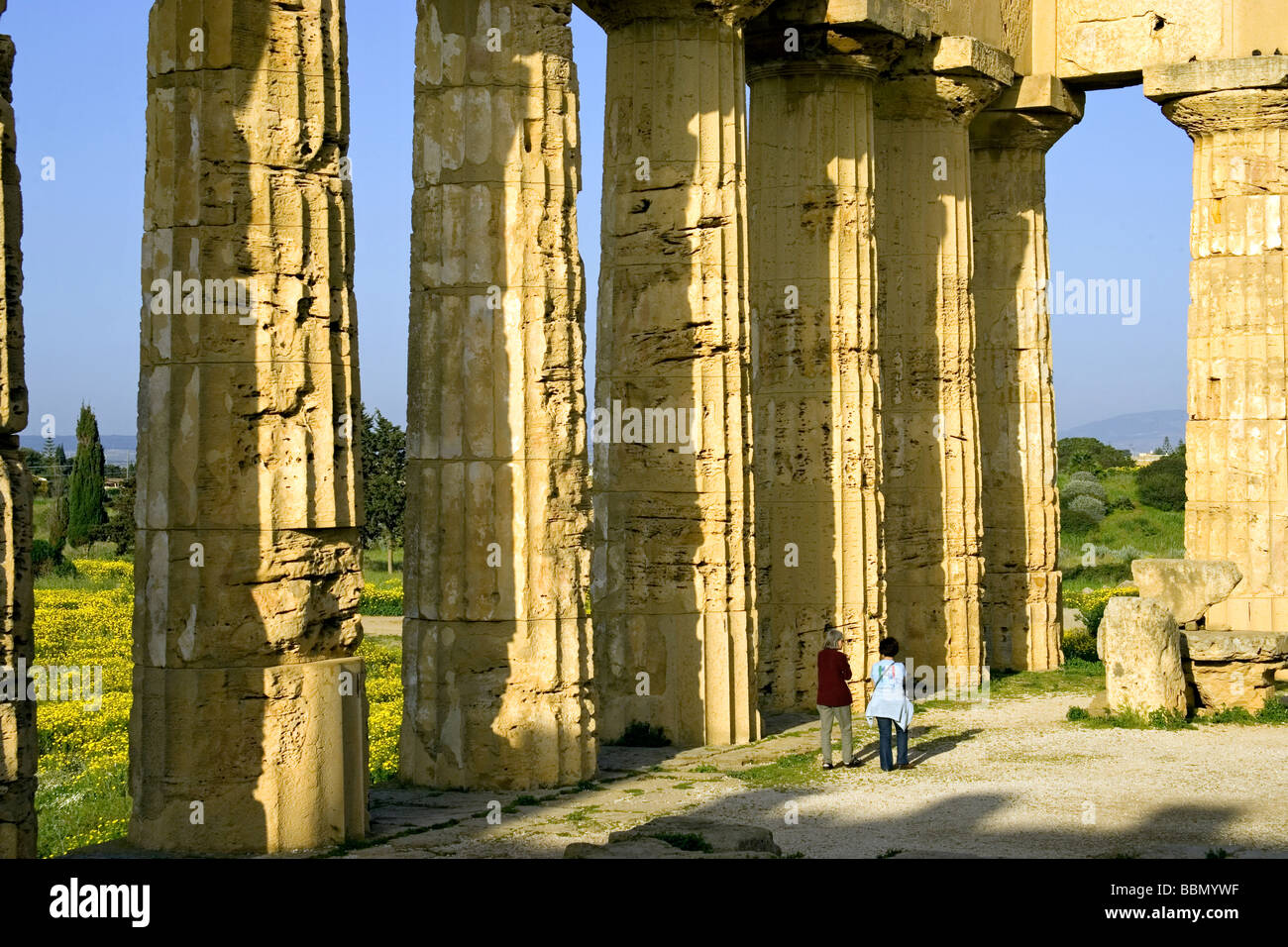 Ausgrabungsstätte der antiken griechischen Tempel Selinunte Sizilien Italien Stockfoto