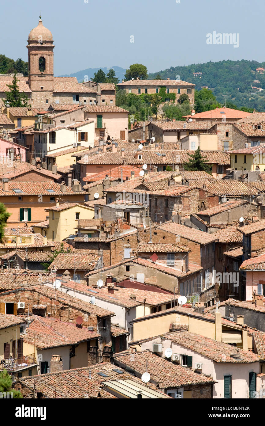 Panorama von Perugia, der Hauptstadt von Umbrien, im Herzen von Italien. Die Stadt ist reich an Geschichte. Stockfoto