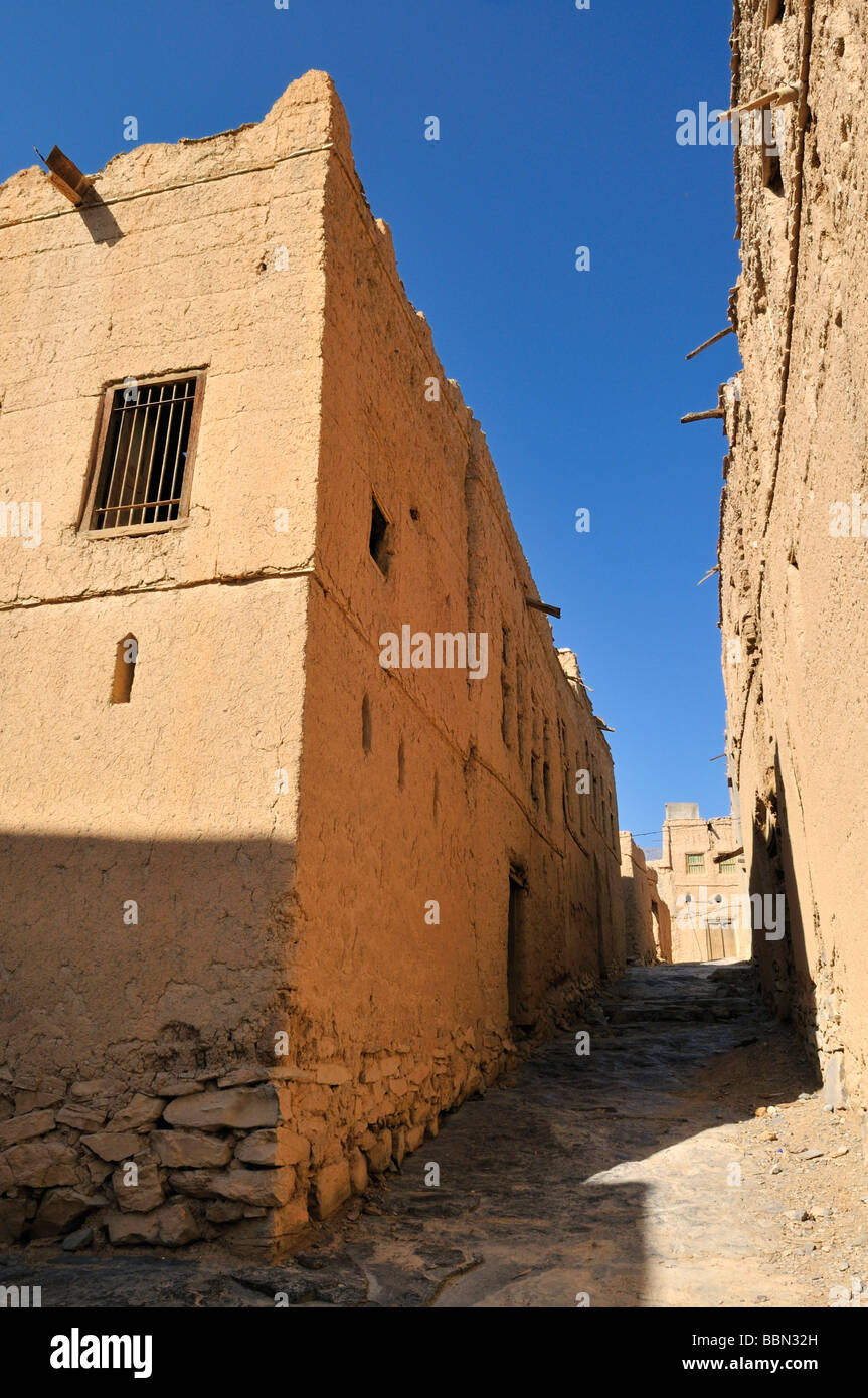 Historischen Adobe Stadt Al Hamra, Dakhliyah Region, Sultanat Oman, Arabien, Nahost Stockfoto