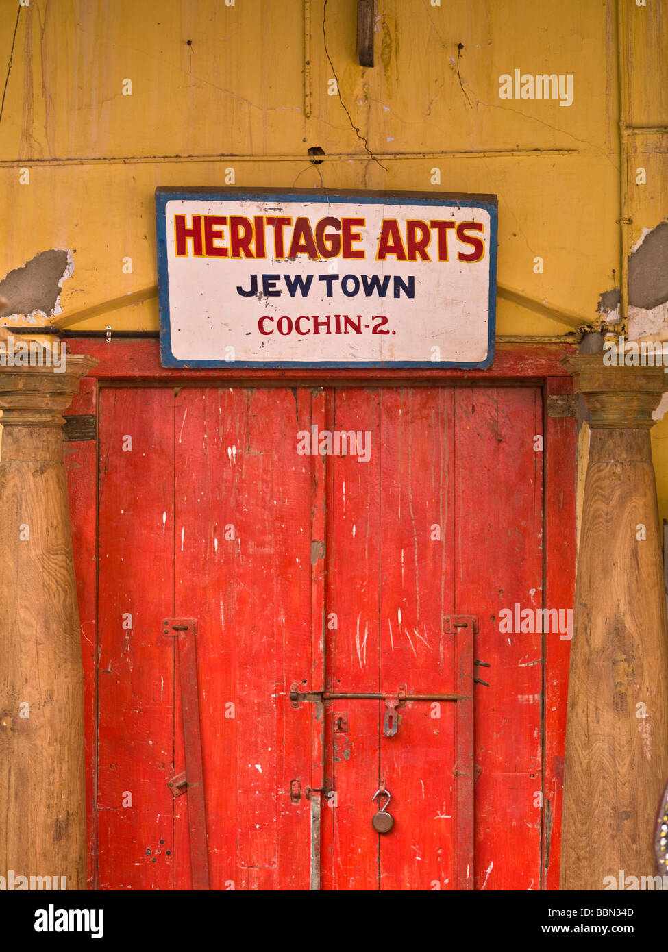 Jewtown, Cochin, Kerala, Indien; Erbe Art Ladenfront Stockfoto