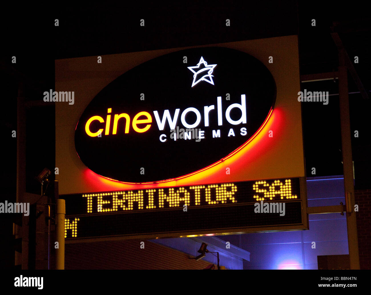 Cineworld Kino Zeichen Stockfoto