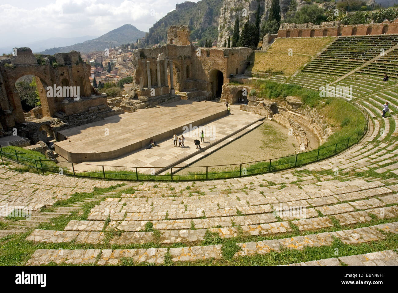 Griechische Theater Teatro Greco 3. Jahrhundert v. Chr. Amphitheater Taormina Sizilien Italien Stockfoto