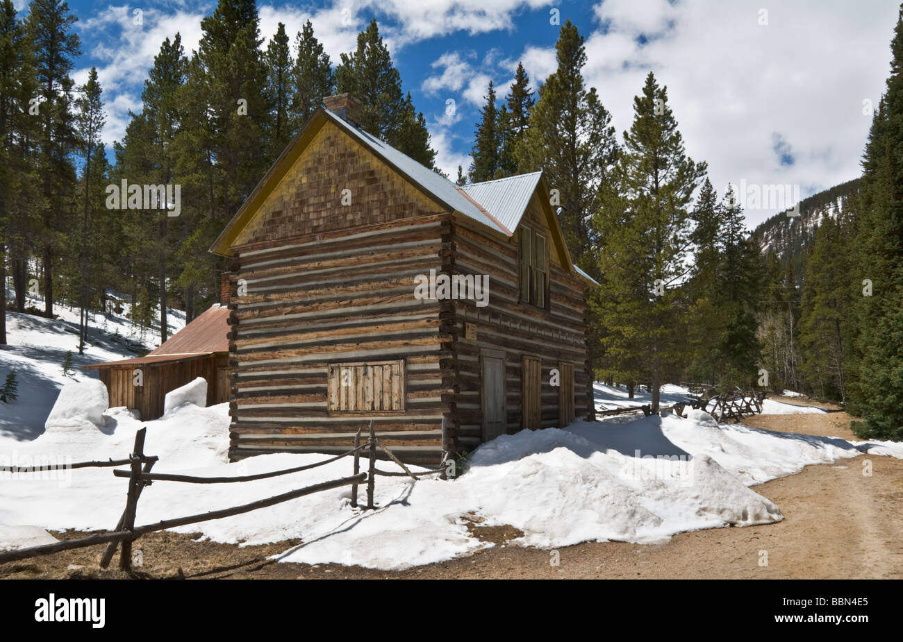 Colorado Saint Elmo Geisterstadt National Historic Site ließ sich 1878 ursprünglich benannt Waldstadt Stockfoto