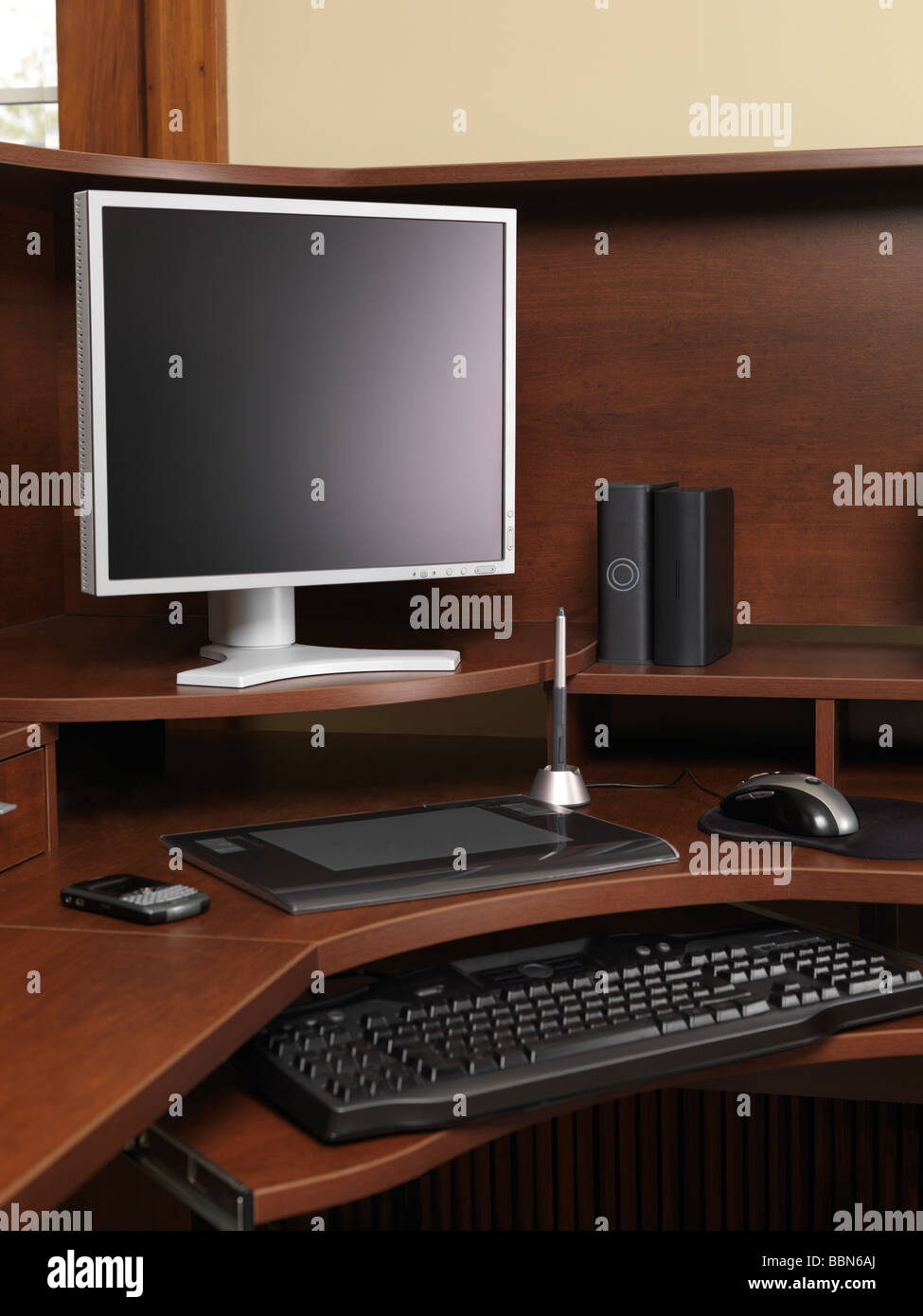 Computer-Schreibtisch Stockfoto