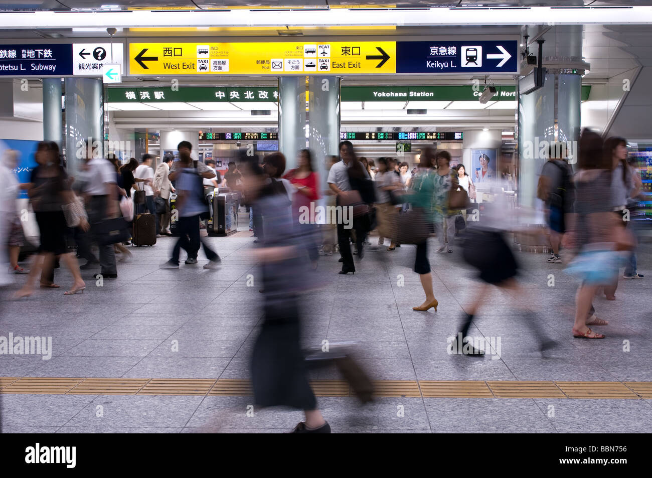 Yokohama Station Rush-Hour Stockfoto
