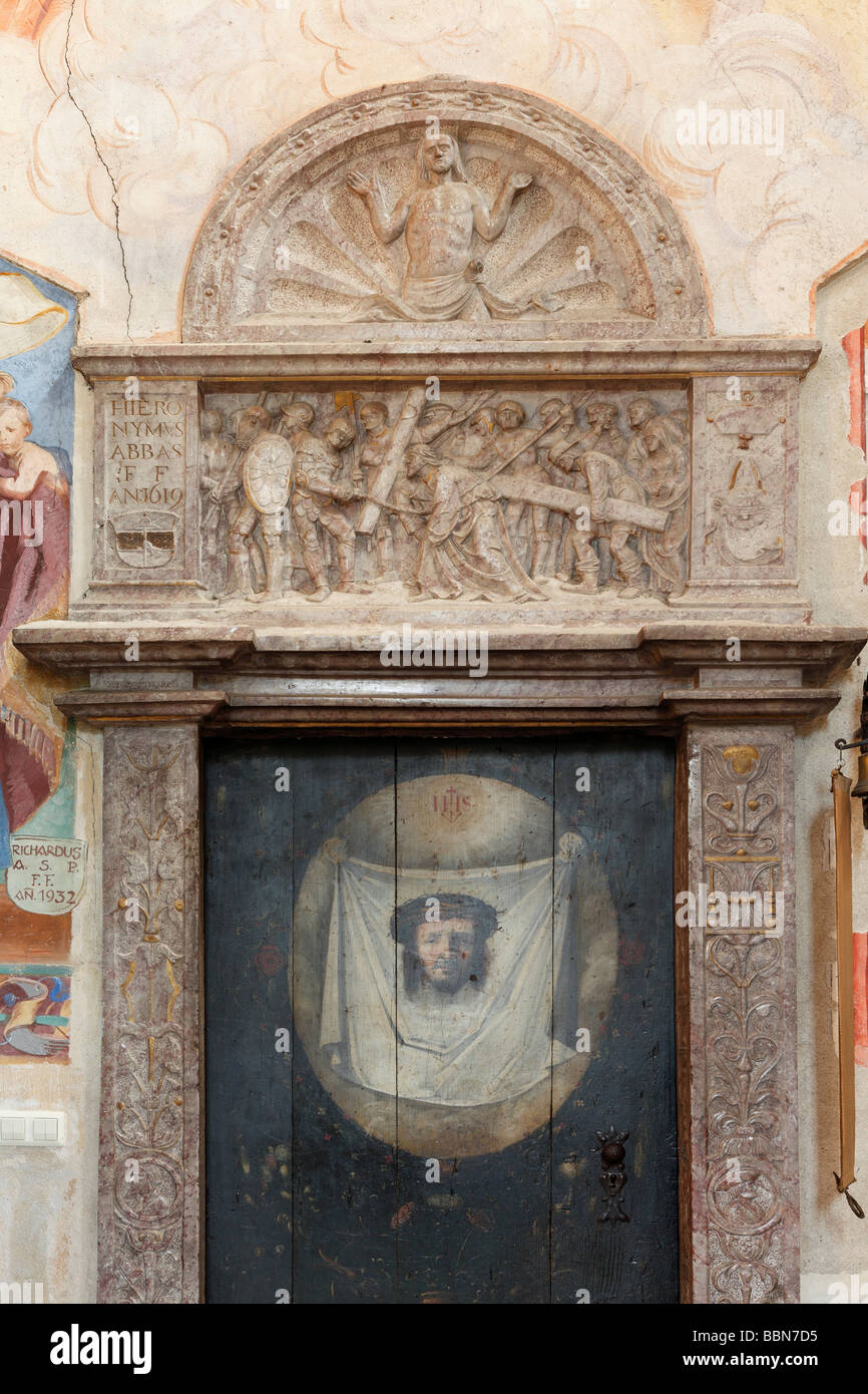 Tür der Sakristei, Stiftskirche, Stift St. Paul Im Lavanttal, Kärnten, Austria, Europe Stockfoto