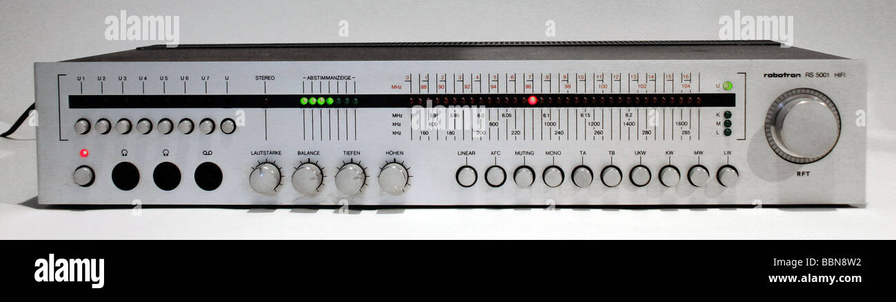 Broadcast, Technik, Hi-Fi, elektronische STEREO-Steuereinheit RS 5001 HIFI, hergestellt vom Kombinat Robotron Sömmerda, DDR, 1981, Stockfoto