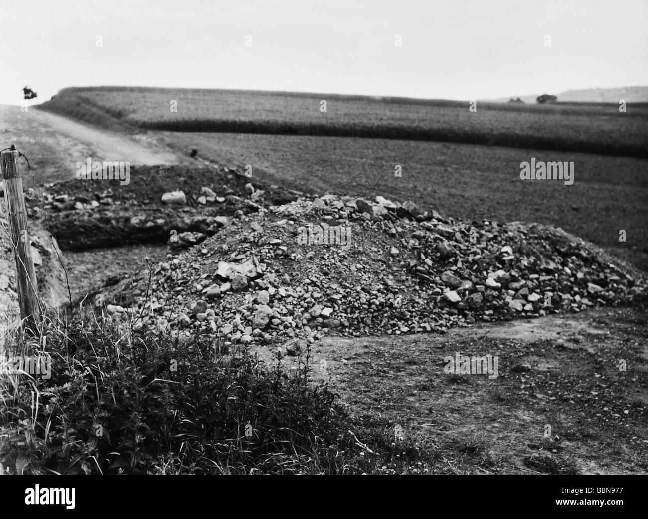 Geografie/Reisen, Deutschland, Innerdeutsche Grenze, bei Eichenberg, Hessen, 1952, Stockfoto