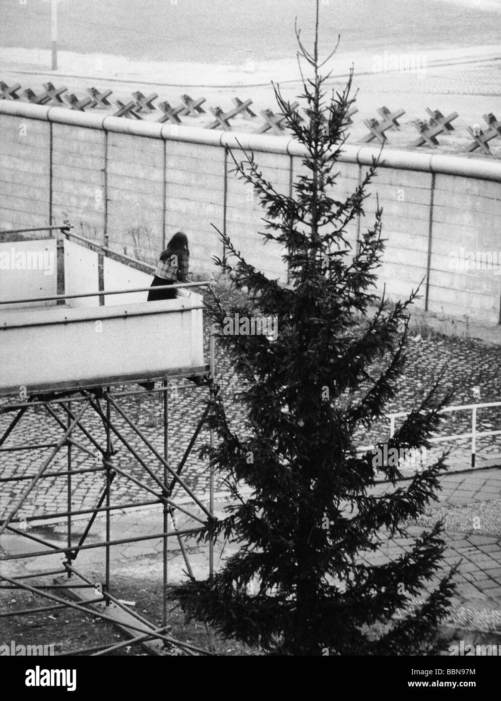 Geografie/Reisen, Deutschland, Berlin, Mauer, Potsdamer Platz, 7.12.1968, Stockfoto