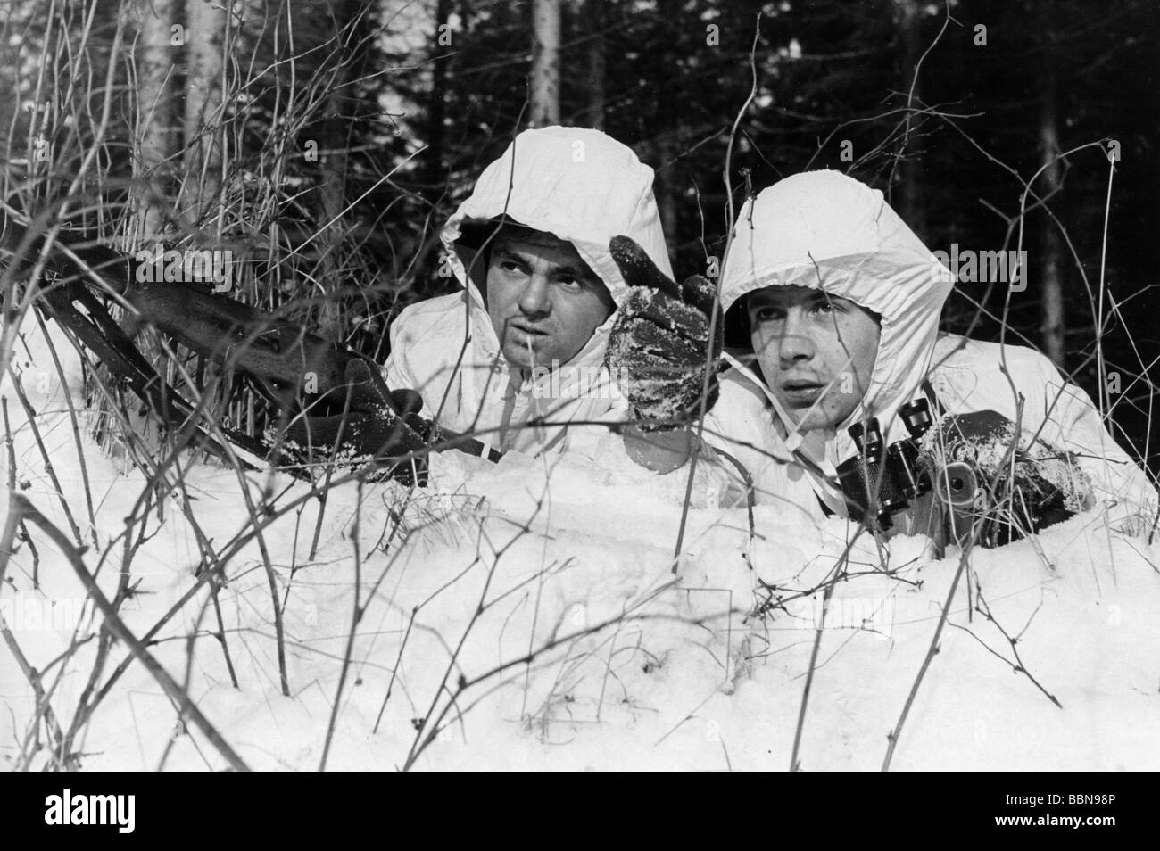 Militär, Ostdeutschland, Nationale Volksarmee, Landstreitkräfte, Wintertraining in Oberwiesenthal, Erzgebirge, 2.2.1961, Stockfoto