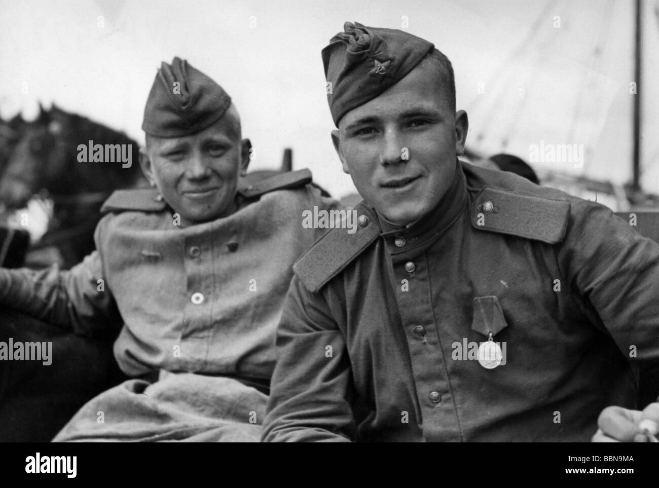 Veranstaltungen, Zweiter Weltkrieg / 2. Weltkrieg, Russland, Personen, Soldaten der Roten Armee, ca. 1942, Stockfoto