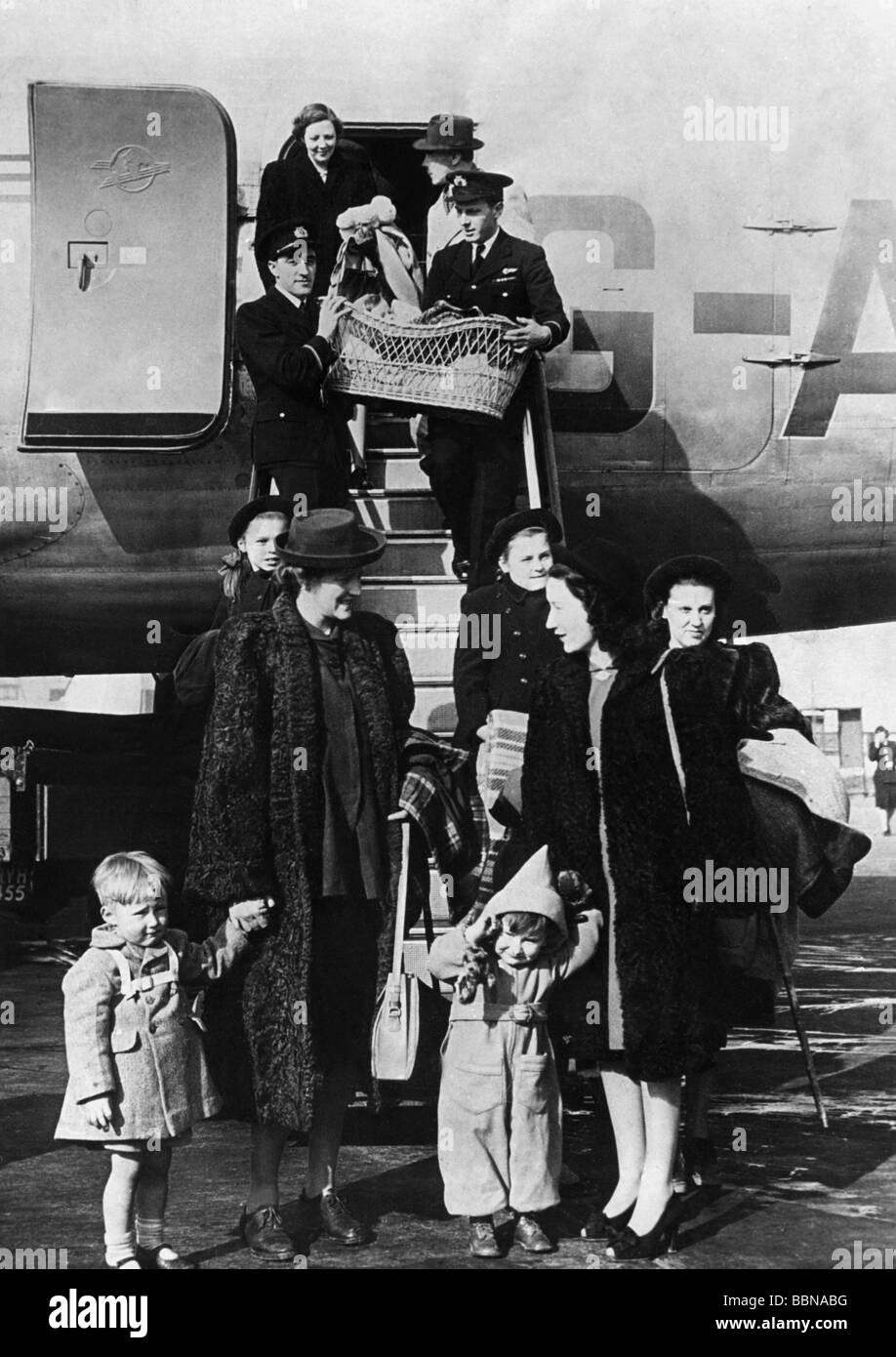 Geografie/Reisen, Palästina, Politik, Urlaub auf britischem Mandat, Ankunft von Cicil Servants in London, 15.3.1948, Stockfoto