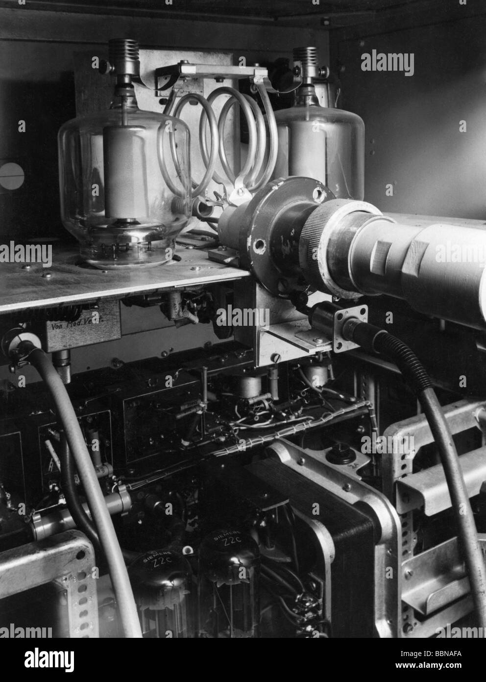 Rundfunk, Fernsehen, Technik, Bildsender, Interieur, Nordwestdeutscher Rundfunk (Nordwestdeutscher Rundfunk, NWDR), ca. 1952, Stockfoto