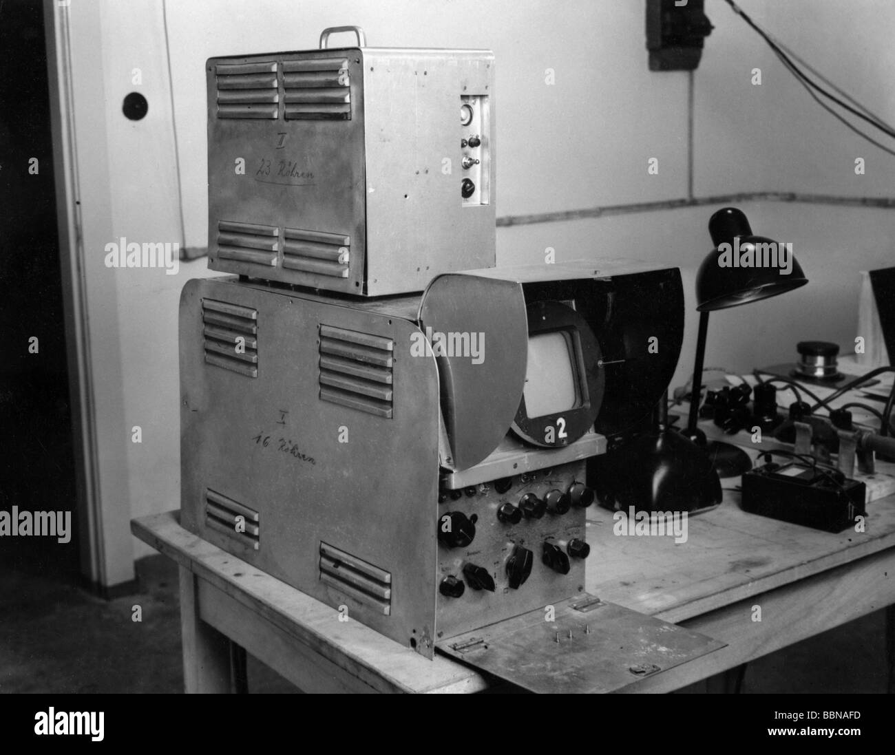 Rundfunk, Fernsehen, Technik, provisorischer Steuerempfänger, Nordwestdeutscher Rundfunk (Nordwestdeutscher Rundfunk, NWDR), ca. 1952, Stockfoto
