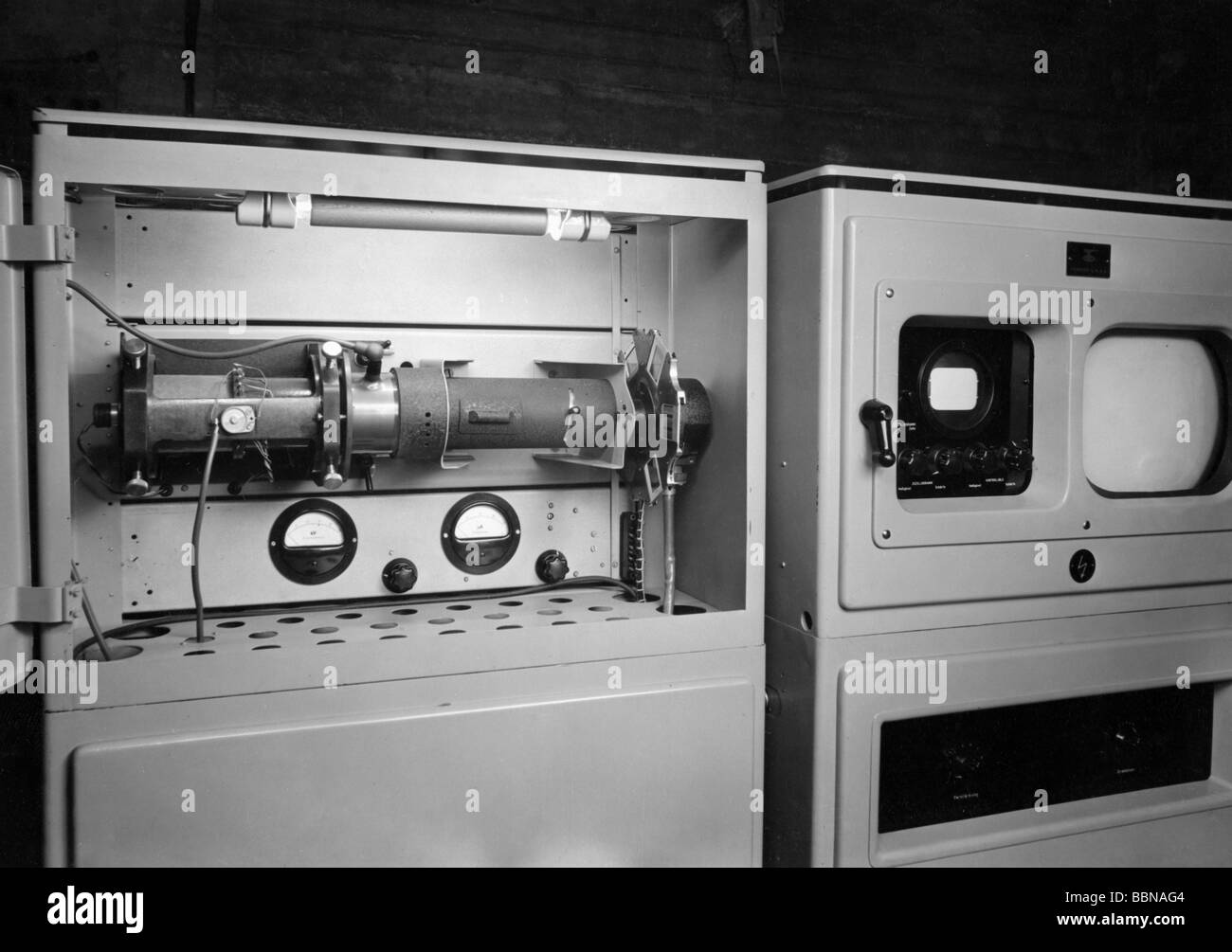 Broadcast, Fernsehen, Technik, Transparentscanner und Kontrollempfänger, Nordwestdeutscher Rundfunk (Nordwestdeutscher Rundfunk, NWDR), ca. 1952, Stockfoto