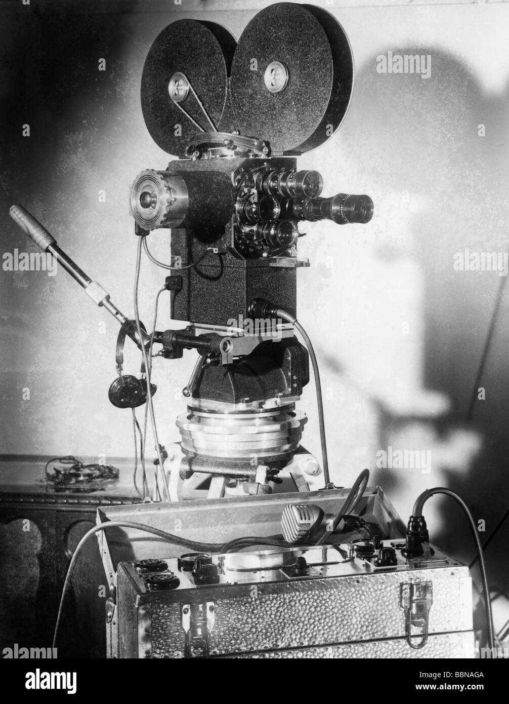 Rundfunk, Fernsehen, Technik, Tonfilmkamera, Nordwestdeutscher Rundfunk (Nordwestdeutscher Rundfunk, NWDR), ca. 1952, Stockfoto