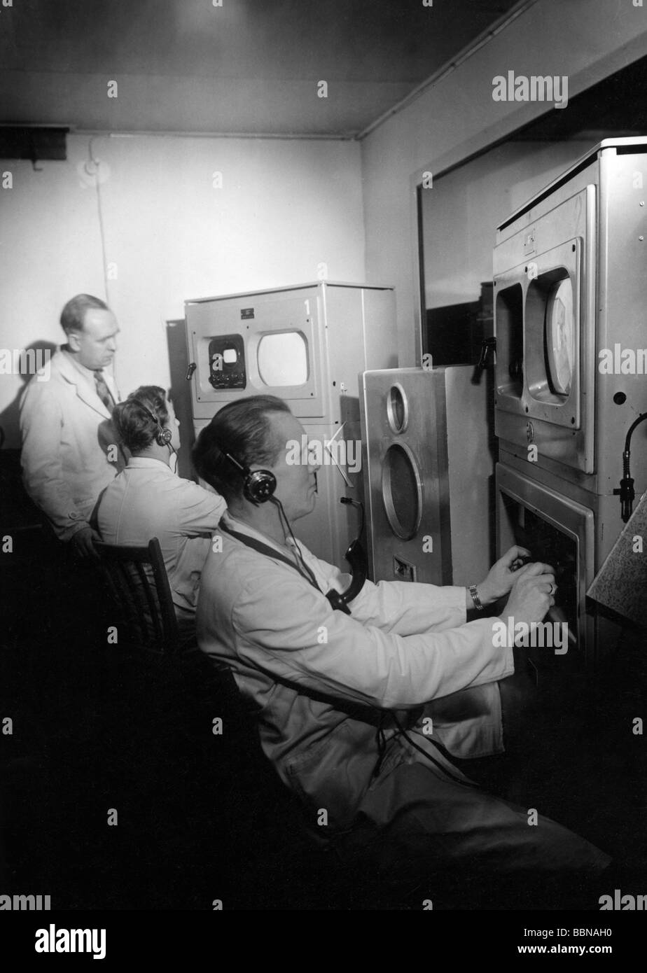 Rundfunk, Fernsehen, Technik, Direktionszimmer, Nordwestdeutscher Rundfunk (Nordwestdeutscher Rundfunk, NWDR), Studios, Hamburg, ca. 1952, Stockfoto