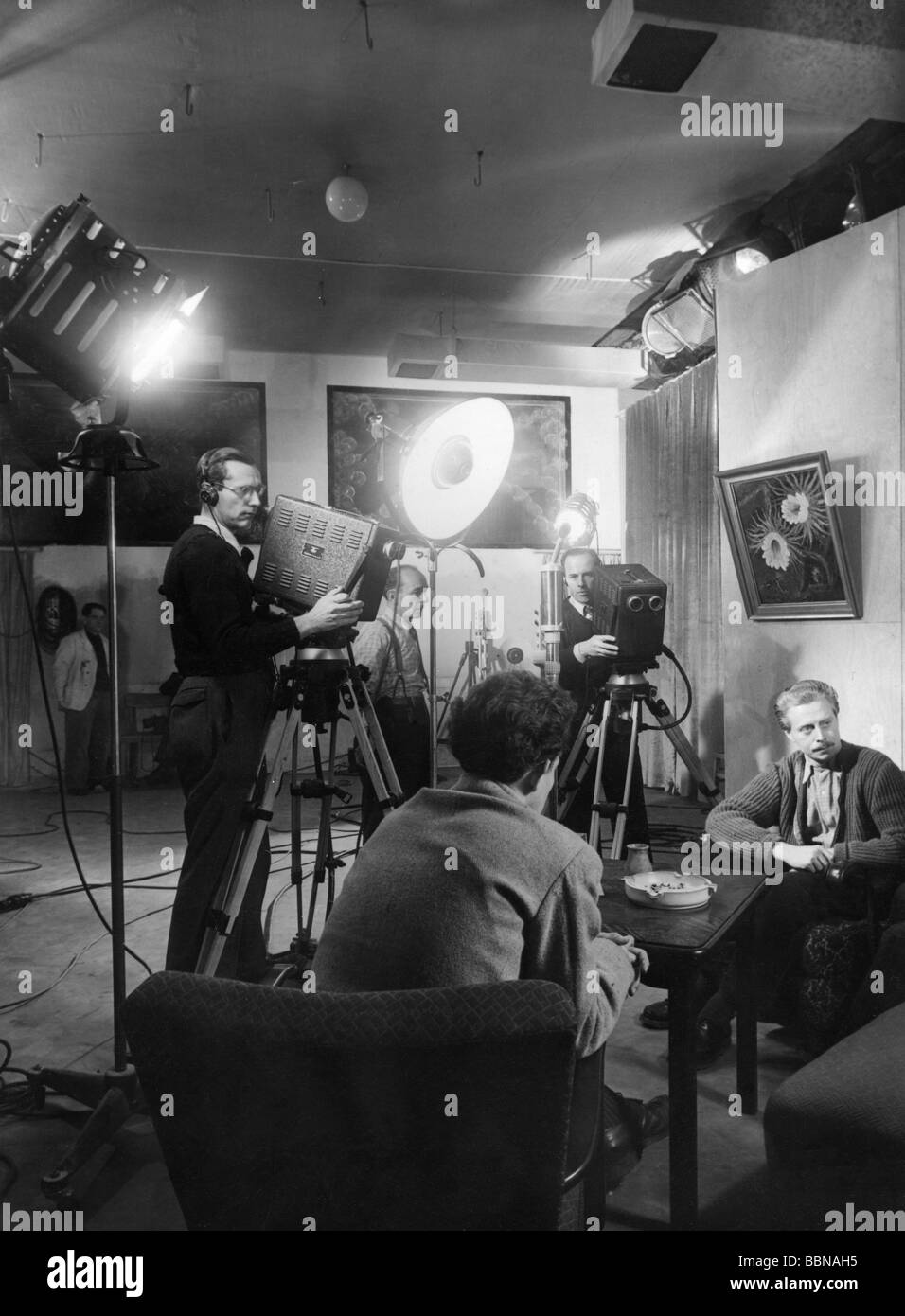 Rundfunk, Fernsehen, Studios, Aufnahme einer Show, Nordwestdeutscher Rundfunk (Nordwestdeutscher Rundfunk, NWDR), Studios, Hamburg, ca. 1952, Stockfoto