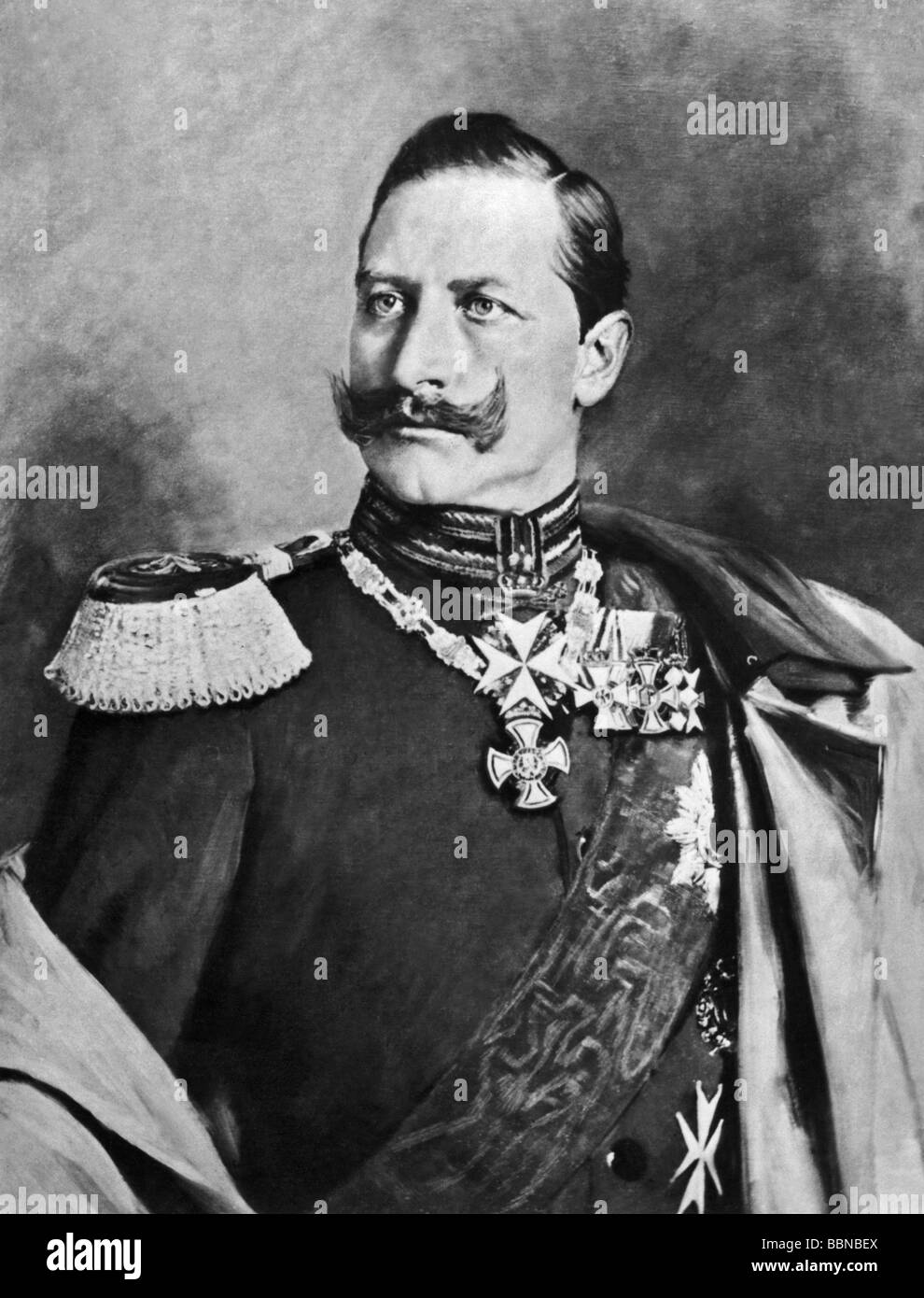 Wilhelm II., 27.1.1859 - 4.6.1941, deutscher Kaiser, König von Preßburg, halbe Länge, Gemälde von Ludwig Noster, 1894, Stockfoto