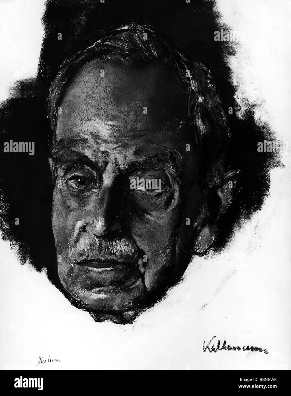 Hahn, Otto, 8.3.1879 - 28.7.1968, deutscher Chemiker, Porträt, Gemälde von Professor Kallmann, Stockfoto