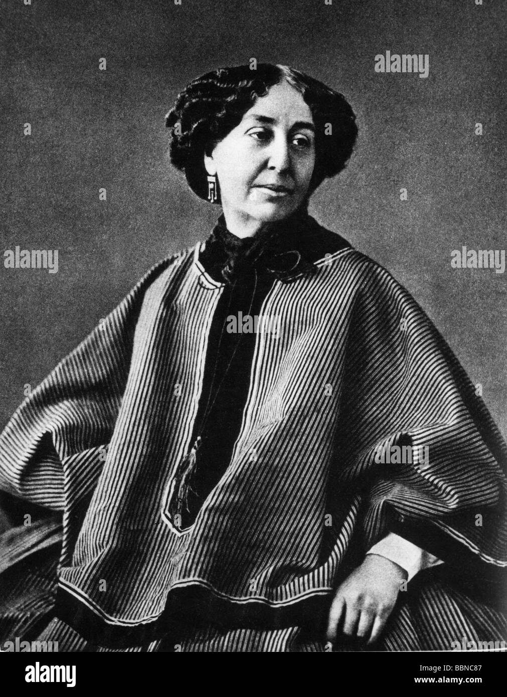 Sand, George, 1.7.1804 - 8.6.1876, französischer Autor/Schriftsteller, halbe Länge, nach Foto von Nadar (1820-1910), ca. 1865, Stockfoto