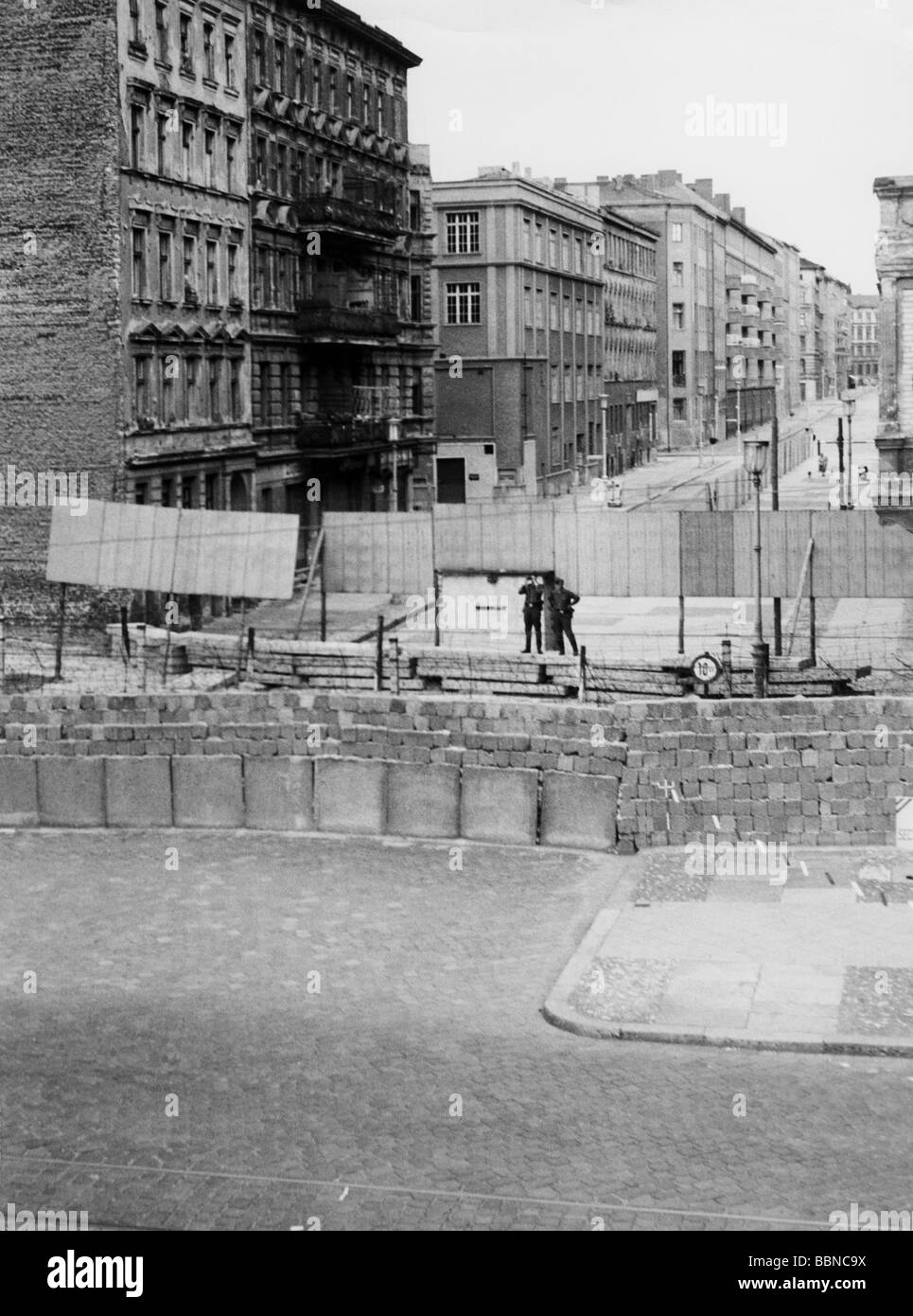 Geographie/Reisen, Deutschland, Berlin, Wand, Bildschirme an der Bernauerstraße, 1960er Jahre, Stockfoto