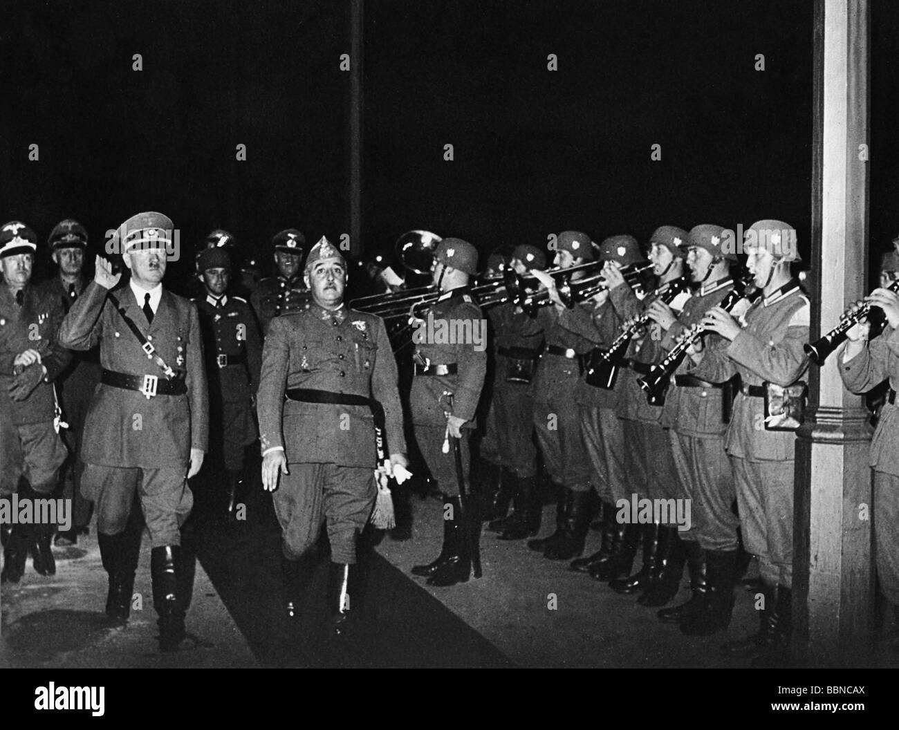 Veranstaltungen, Zweiter Weltkrieg/zweiter Weltkrieg, Spanien, Treffen zwischen Adolf Hitler und Francisco Franco in Hendaye, 23.10.1940, Stockfoto