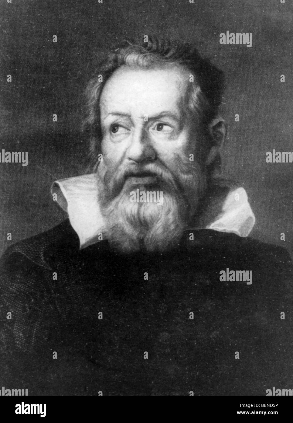 Galilei, Galileo, 15.2.1564 - 8.1.1642, Italienische Wissenschaftler (Astronom, Physiker und Philosoph, Porträt, nach dem Lackieren,, Artist's Urheberrecht nicht geklärt zu werden. Stockfoto