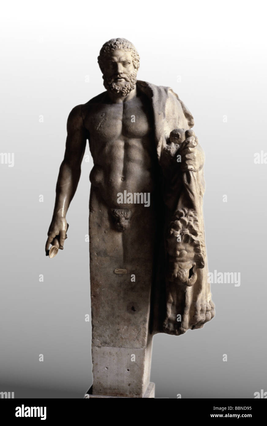 Herakles, griechische Gottheit und göttlicher Held, halbe Länge, Statue, Nationalmuseum Neapel, Stockfoto Herakles, griechische Gottheit und göttlicher Held, halbe Länge, Statue, Nationalmuseum Neapel, Stockfoto