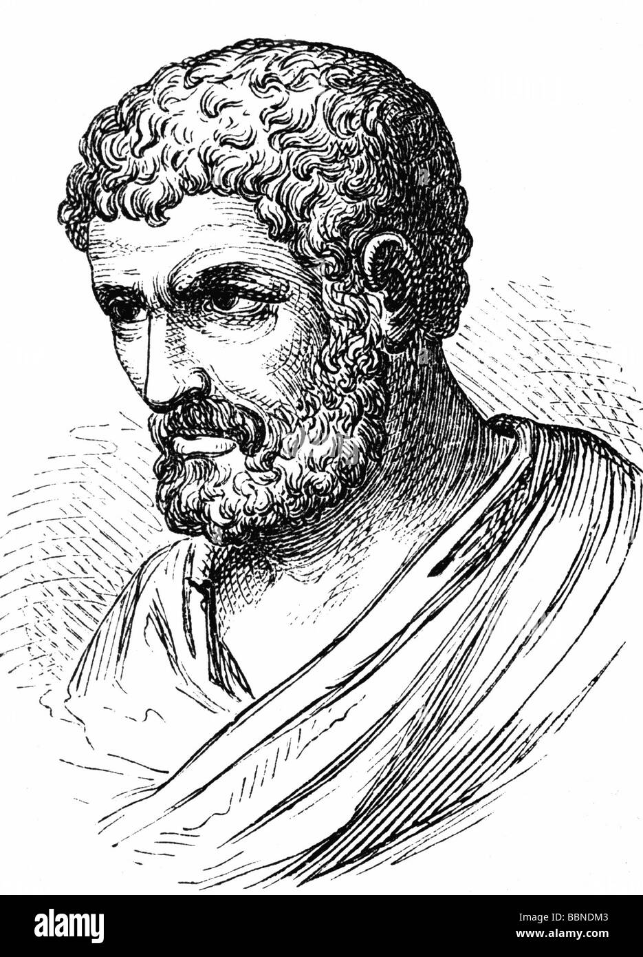 Euclid, ca. 165 - 300 v. Chr., griechische Mathematikerin, 'Vater der Geometrie', Porträt, Holzgravur, 19. Jahrhundert, Stockfoto