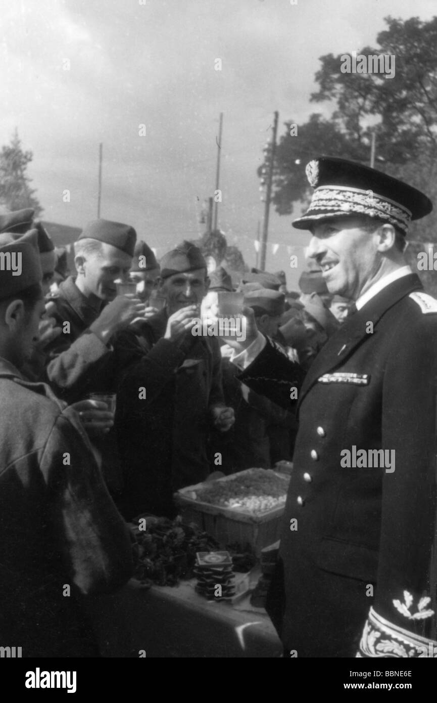 Ereignisse, Zweiter Weltkrieg/zweiter Weltkrieg, Frankreich, Freilassung französischer Kriegsgefangenen, als Gegenleistung für das passive Verhalten der Bürger von Dieppe während des alliierten überfalls am 19.8.1942, Ankunft in Serqueux bei Dieppe, 12.9.1942, Stockfoto