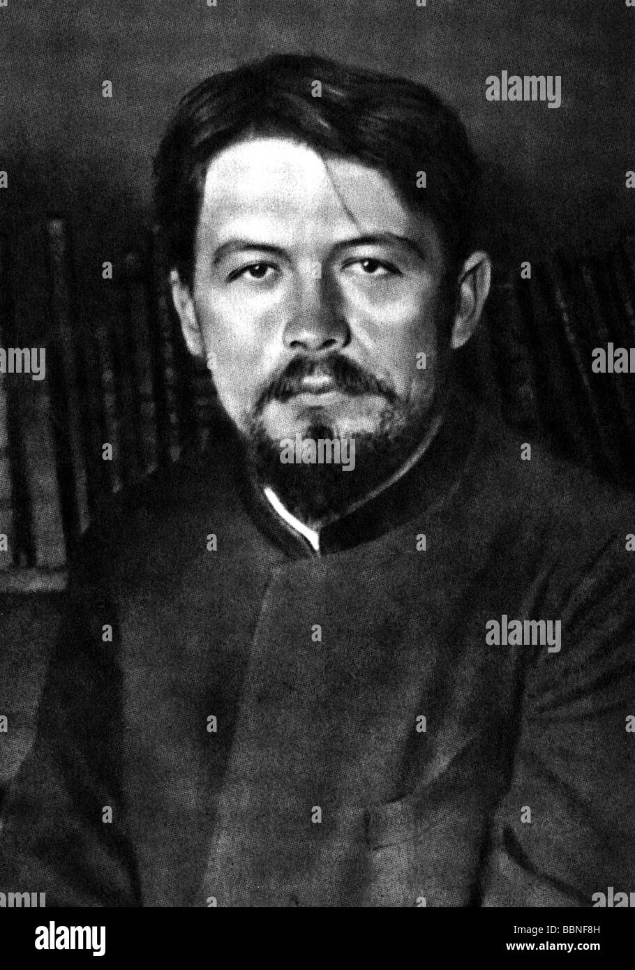 Tschechow, Anton, 29.1.1860 - 15.7.1905, russischer Autor/Schriftsteller, Porträt, Melikhovo, Ende März 1892, Stockfoto