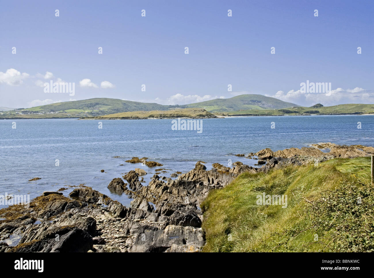Geographie/Reisen, Irland, Landschaften, Iveragh Halbinsel, Ring of Kerry, Cahirciveen, ballycarbery "Weißen Strand", Additional-Rights - Clearance-Info - Not-Available Stockfoto