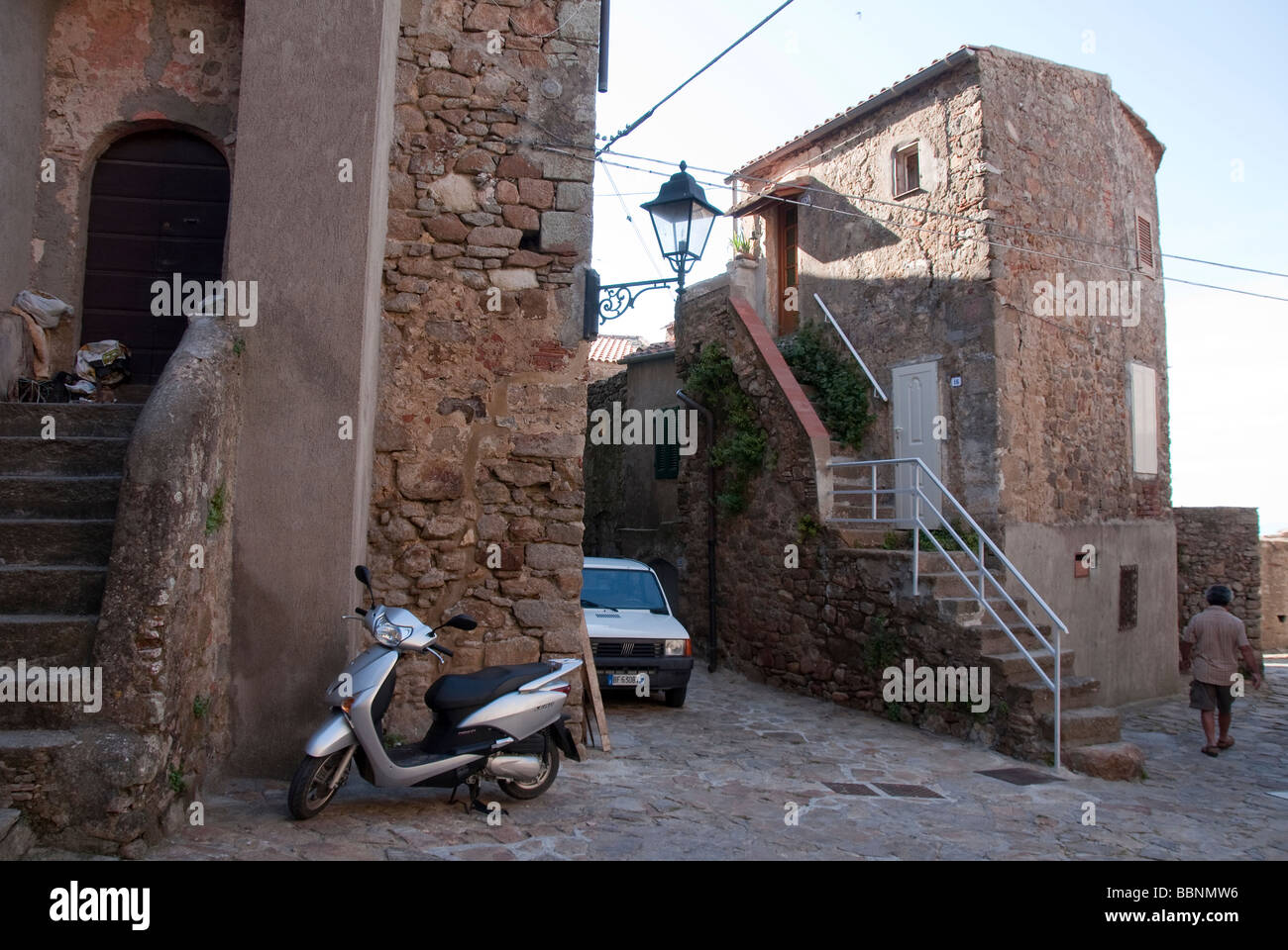 Giglio Castello das kleine Dorf auf der Insel Giglio oder Isola del Giglio vor der toskanischen Küste Stockfoto