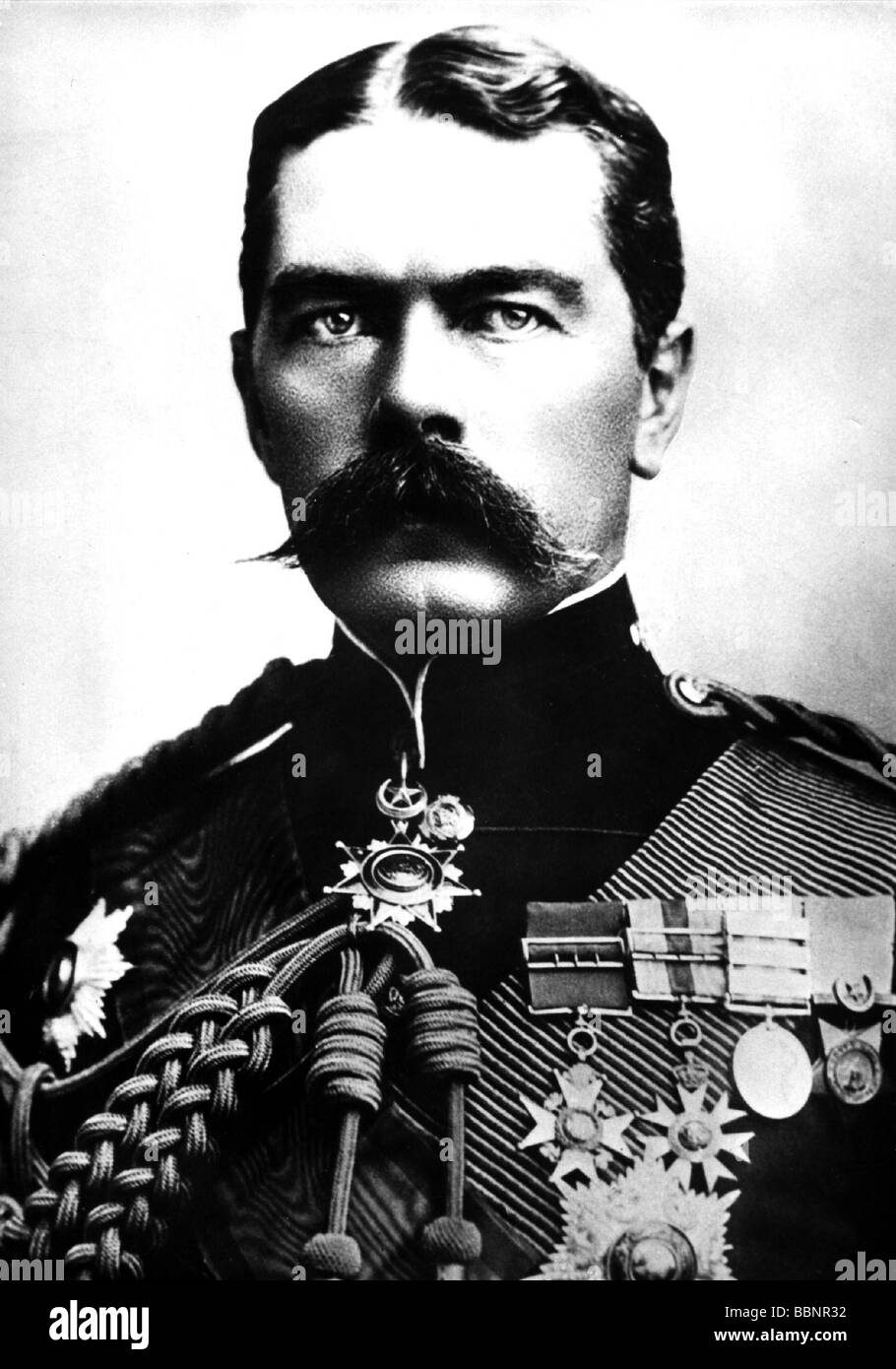 Kitchener, Horatio Lord, 24.6.1850 - 5.6.1916, britischer Feldmarschall, Kriegsminister 1914 - 1916, Porträt, Foto, ca. 1914, Stockfoto