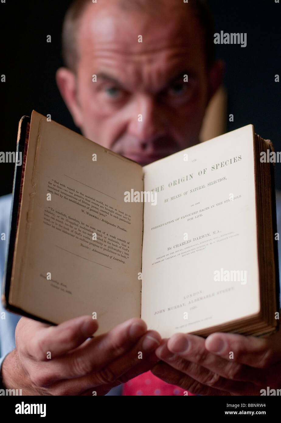 Erstausgabe von Charles Darwins Origin of Species Stockfoto