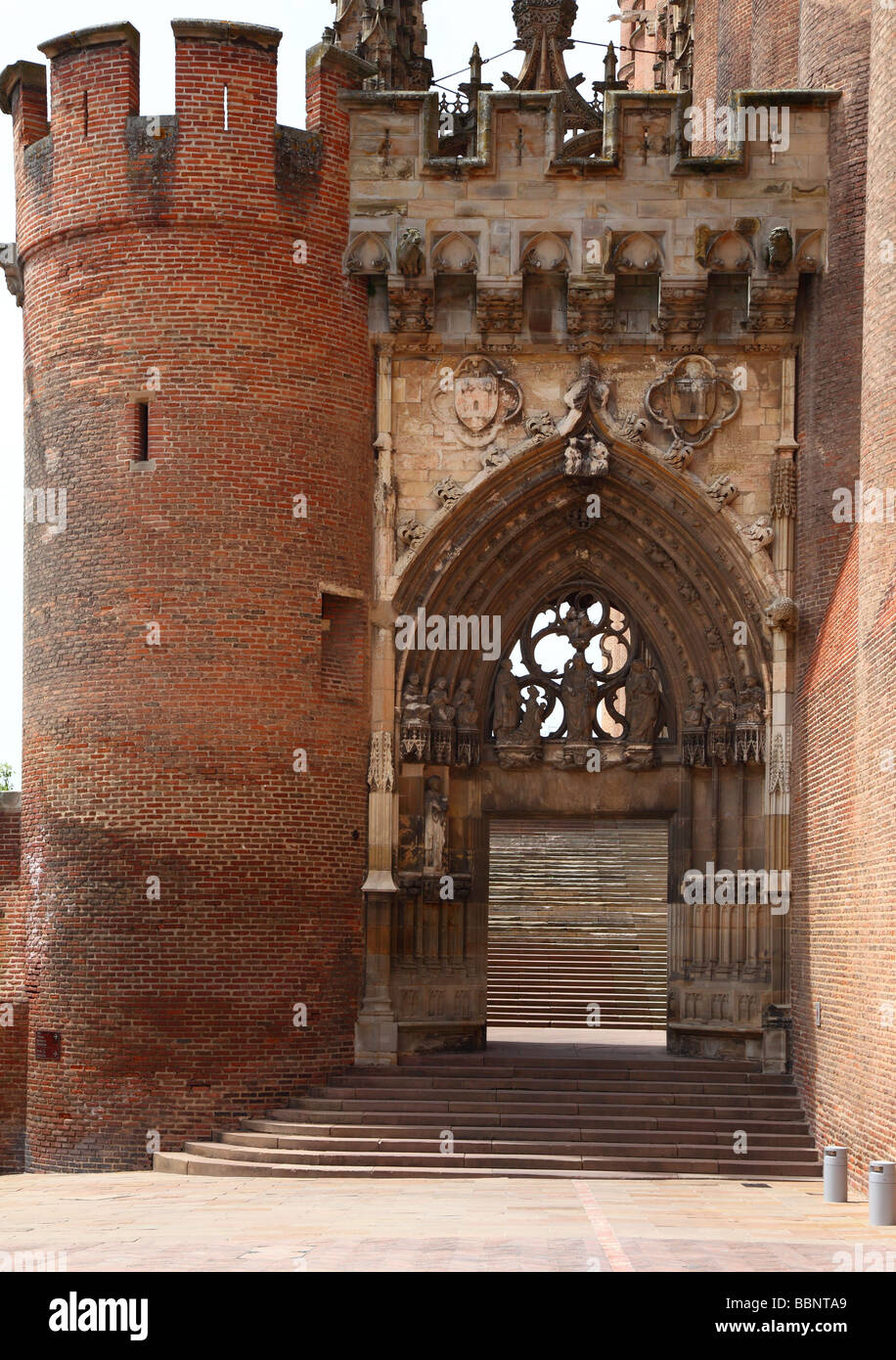 Gotische Haupteingang St. Cecile Kathedrale Albi Tarn Languedoc-Roussillon Frankreich Stockfoto