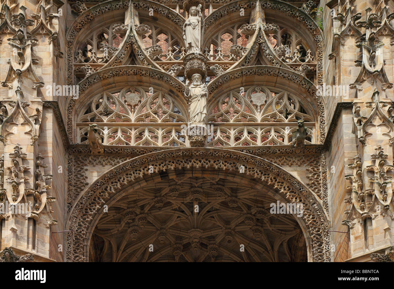 Gotische Haupteingang St. Cecile Kathedrale Albi Tarn Languedoc-Roussillon Frankreich Stockfoto