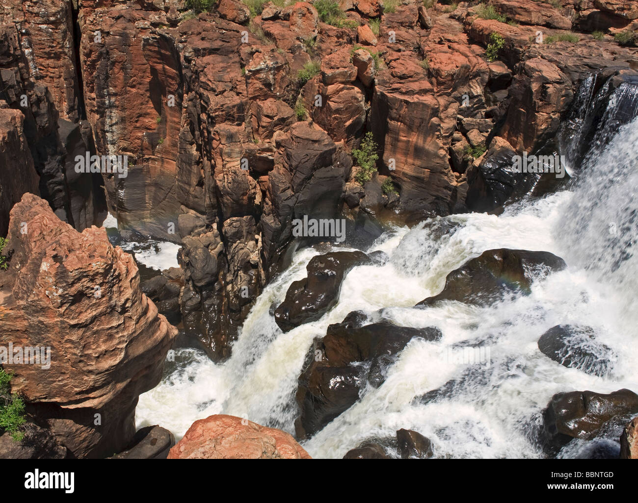 Wasserfall Blyde River Canyon; Bourke es Luck Potholes;  Drakensberg Böschung; Südafrika Stockfoto