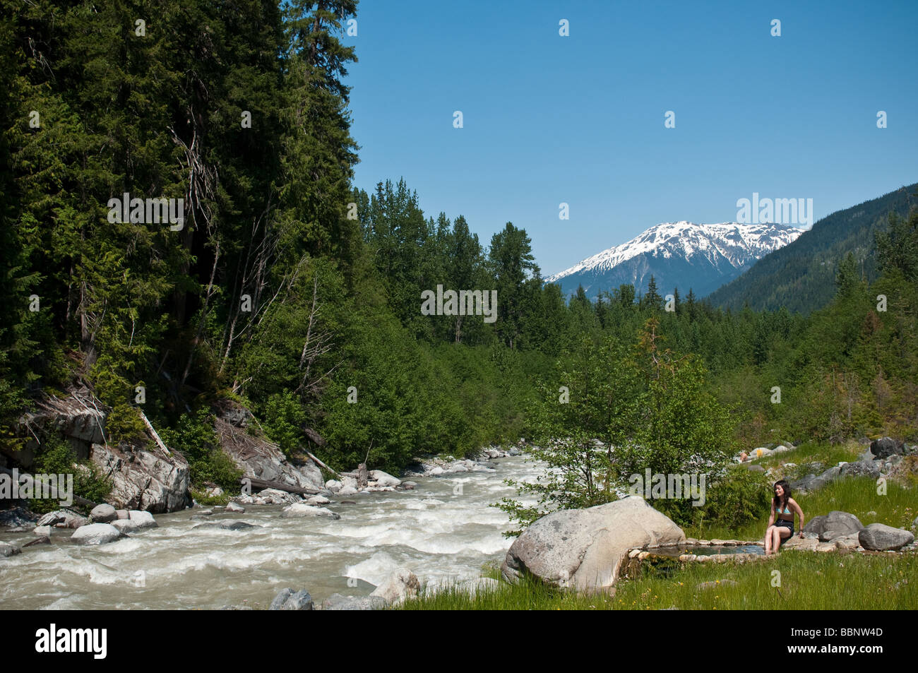 Magere Creek Hotspring, Pemberton, British Columbia, Kanada Stockfoto