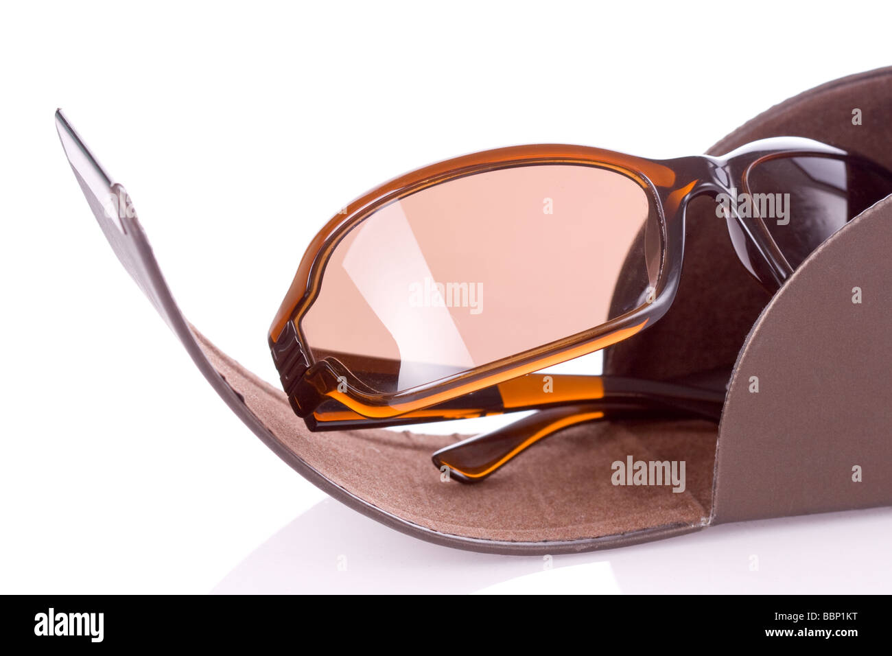 moderne modische Brille in einem Fall Stockfoto