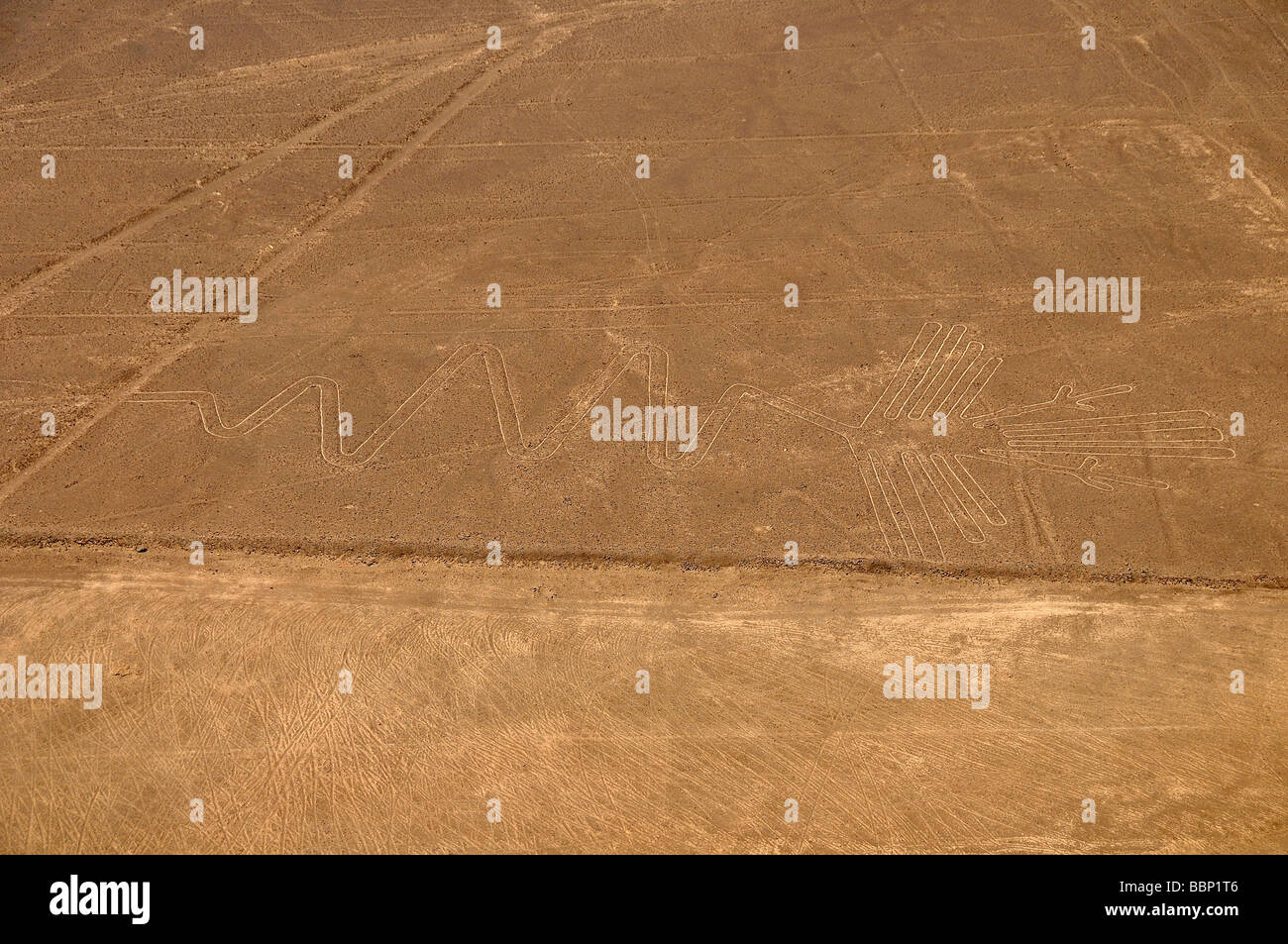 Ansicht der Nasca-Linien, Peru, aus der Luft Stockfoto
