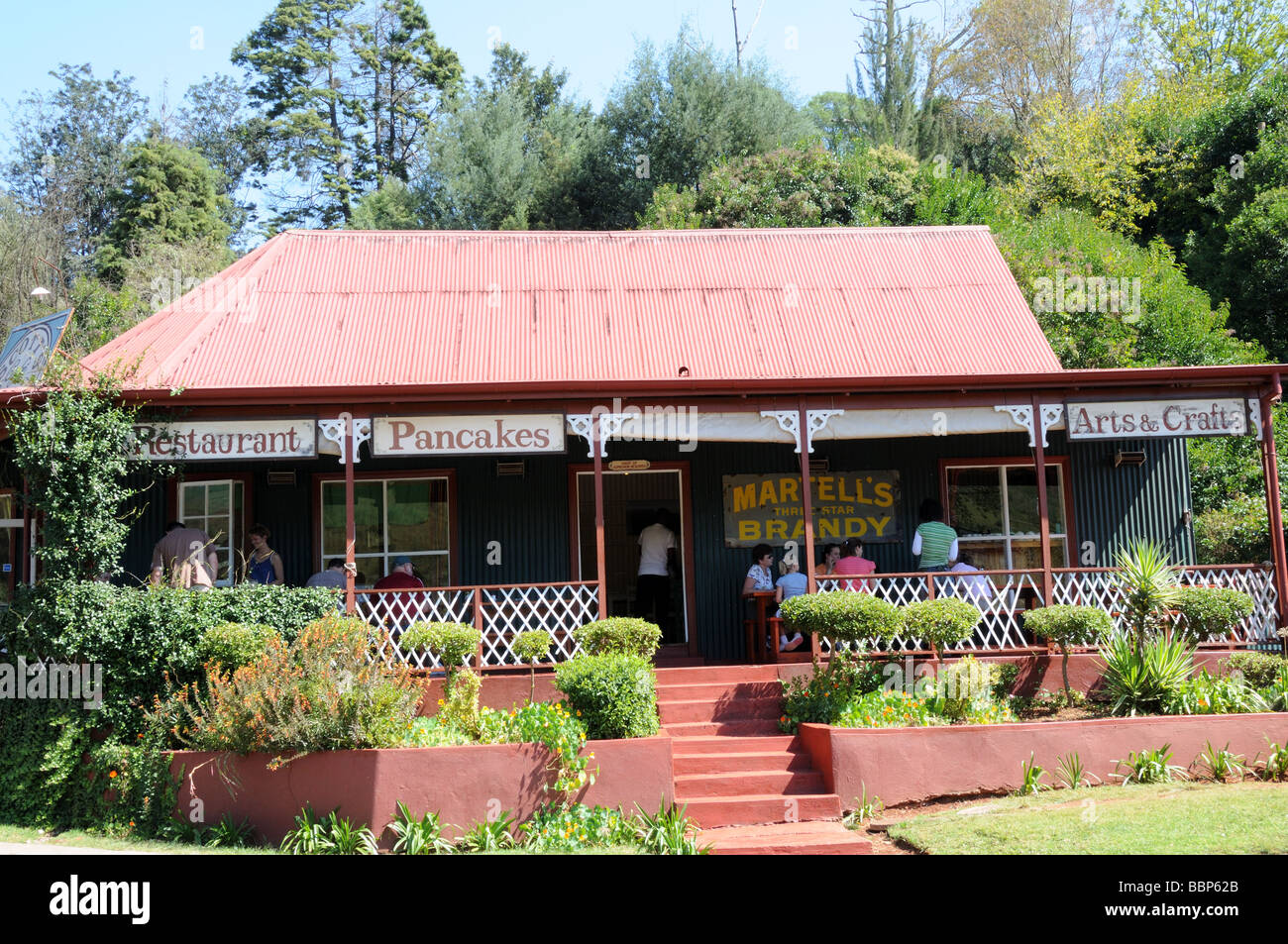 Traditionelles Pfannkuchen Restaurant Pilgrims Rest Goldminen Dorf Mpualanga Südafrika Stockfoto